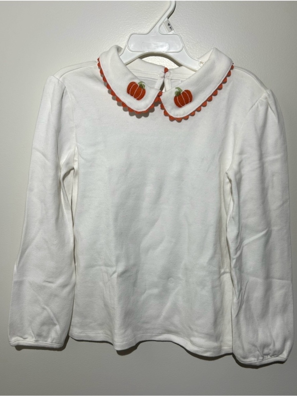 Gymboree Pumpkin Peter Pan White Long-Sleeve Top Girls 6